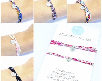Mummy and Me Liberty Fabric Bracelet Set - Liberty of London Bracelets for Mother and Daughter. Mini & Me Matching Bracelets. Mother's Day