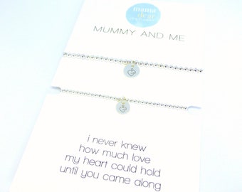 Mummy and Me Silver Bracelet Set - matching set for mother and daughter, perfect gift for Christmas and birthdays