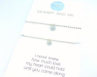 Mummy and Me Sterling Silver Bracelet Set - matching/twinning gift set for mother and daughter, perfect present for Birthdays or Christmas