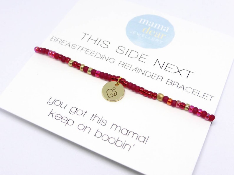 This Side Next, Breastfeeding Reminder Bracelet, Which Side Next, Breastfeeding Aid, Gift for New Mum image 2