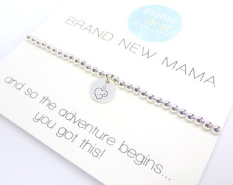 Brand New Mama Sterling Silver Bracelet - perfect baby shower gift, present for new mummy,  push present, gift for friend