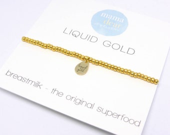 Liquid Gold Bracelet, Breastmilk - the original superfood, Breastfeeding Milestone Award, First Feed Gift
