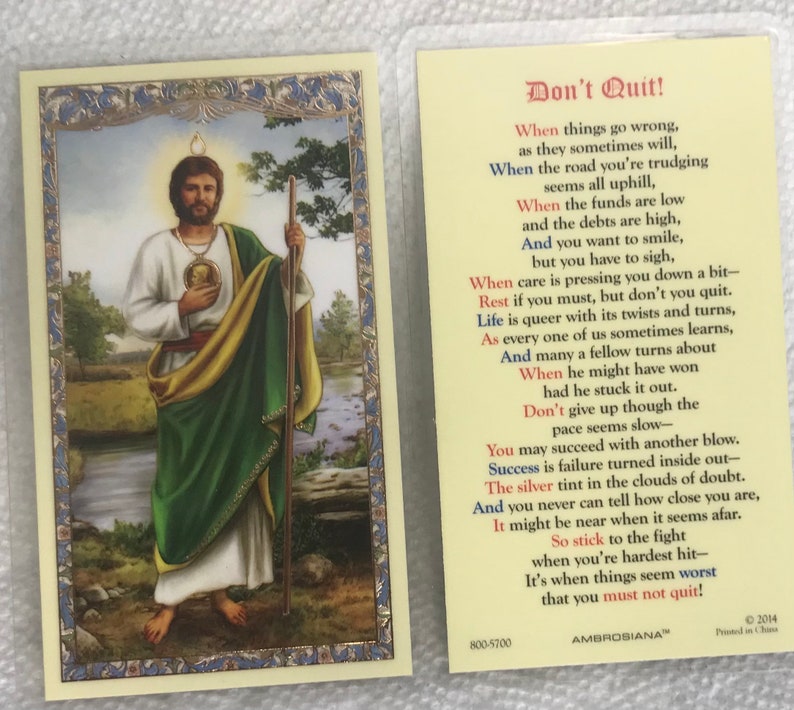Saint Jude Prayer Card Laminated Etsy