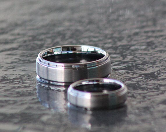 Couples Rings, Silver Rings, Wedding Bands, Brushed Silver, Comfort Fit, Matte Finish, His Her Rings, Man Ring, Woman Ring, 6mm & 8mm Wide