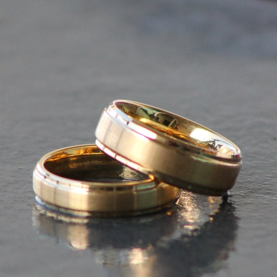 Wedding Rings, Couples Ring Set, His & Hers Gold Bands, 14k Gold Ring, 6mm or 8mm Widths, Engagement, Anniversary, Marriage, Love!!