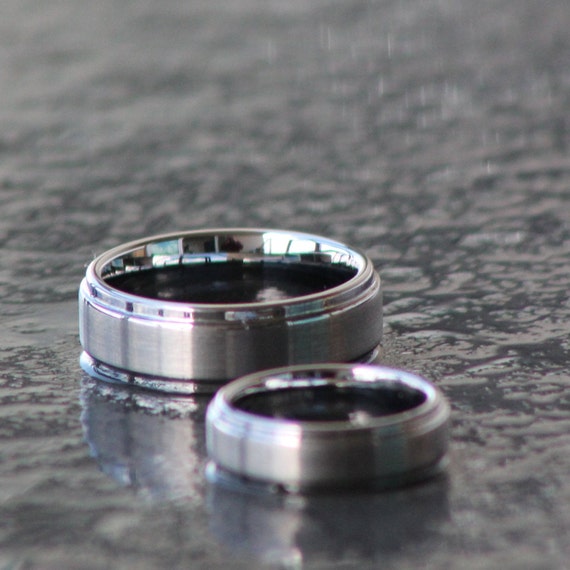 Couples Rings, His/Her Rings, Polished Silver, Comfort Fit, 6mm or 8mm wide, Couples Wedding Band Sets, His Ring, Her Ring, Couples Bands