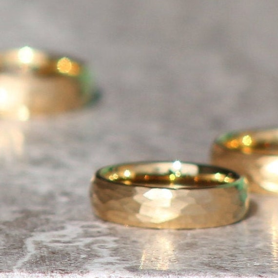Couples Rings, Wedding Bands, Commitment Rings, His, Her, Custom Gold Rings, Matching Hammered Gold, 4mm, 6mm, or 8mm Wide, Couples Sets
