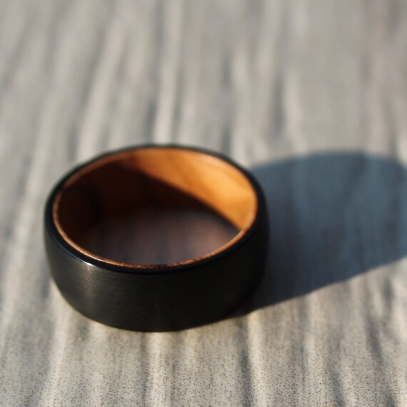 Mens Ring - Gunmetal w/ Whiskey Barrel Oak Liner