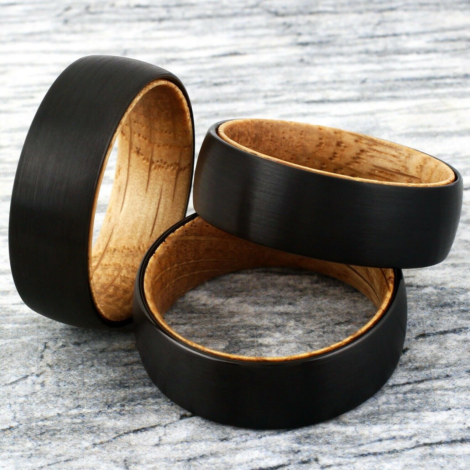 Ring Mens Gunmetal & Whiskey Barrel Oak Mens Wedding Ring Etsy