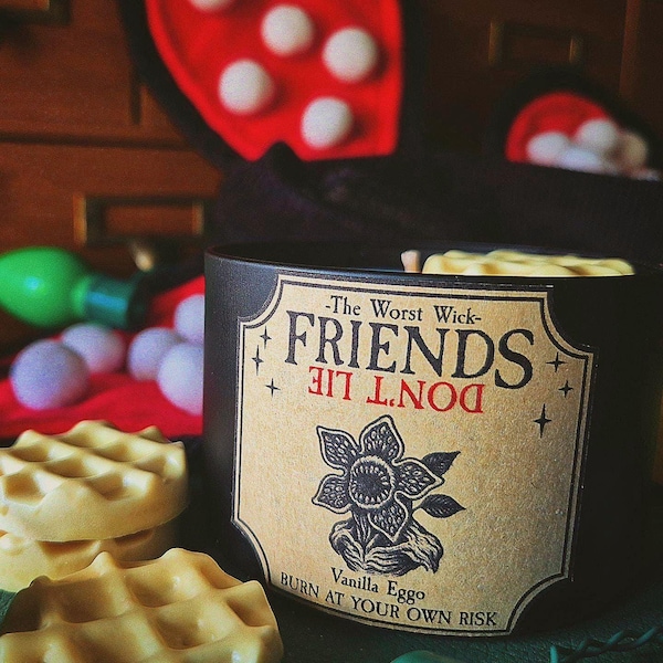 Stranger Things Themed, Friends Don't Lie, Vanilla Scented Soy Wax Candle