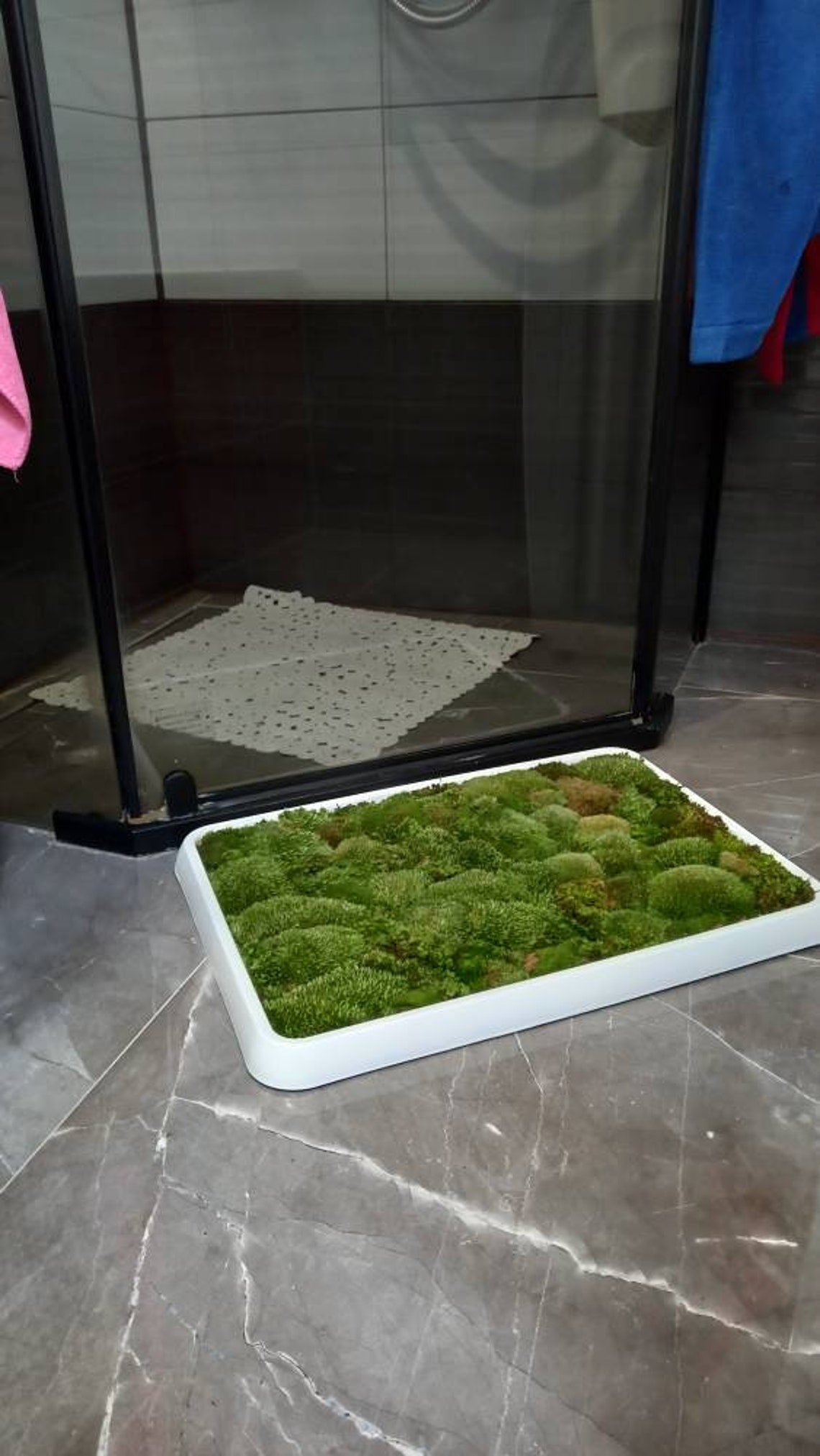 Luxury Live Pole Moss Bath Mat Modern Bath Mats Etsy
