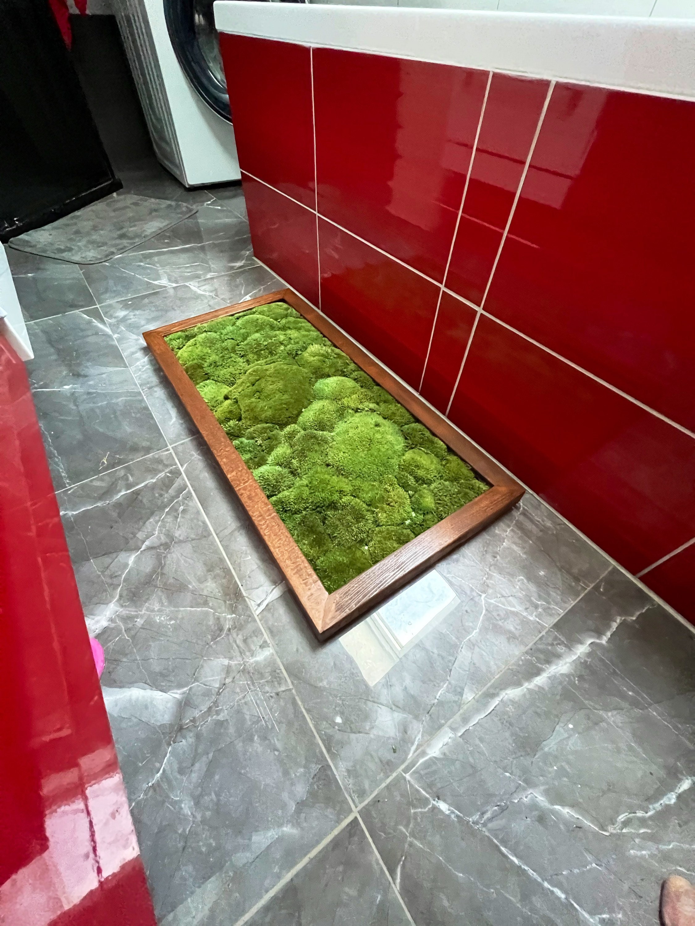 Luxury Live Pole Moss Bath Mat Modern Welcome Bath Mats Unique Green Grass  Bathmat Indoor/outdoor Bathroom Rug Décor Door Carpet 