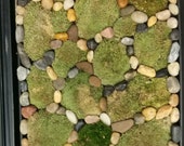 Abstract MOSS & Rock Stone Anti Slip BATHROOM MAT for Decoration, Modern Style Elegant Grass Bath Shower Mat