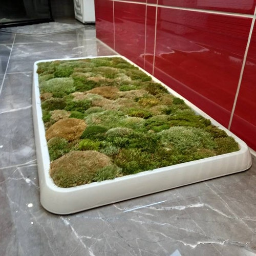 Luxury Live Pole Moss Bath Mat Modern Bath Mats Etsy