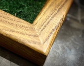 Green Live Moss BATH MAT with Oak Wooden Frame, Minimalistic Style Custom Bathroom Rug Decor ,Moss bath mat , New Home Gift