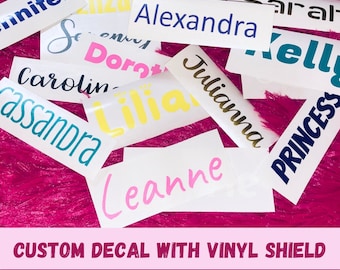 Name sticker decal | custom name sticker, waterproof & dishwasher safe decal | personalized vinyl decal | tumbler decals personalized