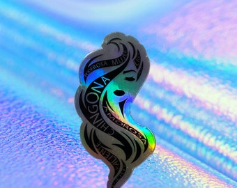 Mujer Vinyl Holographic Waterproof Sticker