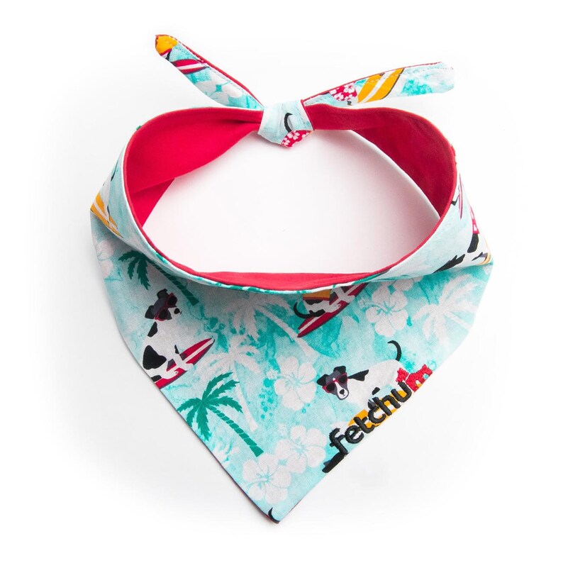 Fetchum reversible dog bandana surfs upred personalized free