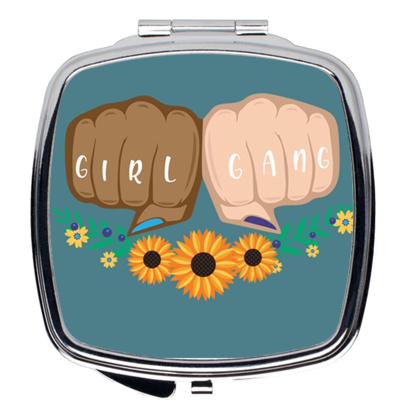 Feminist Mirror Feminist Gifts For Her Feminist Compact Mirror Feminist Accessories Feminist Make Up Girl Gang Compact Mirror
