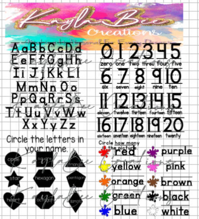 Download Tracing Board/Mat ABC Letters Numbers Learning Board SVG ...