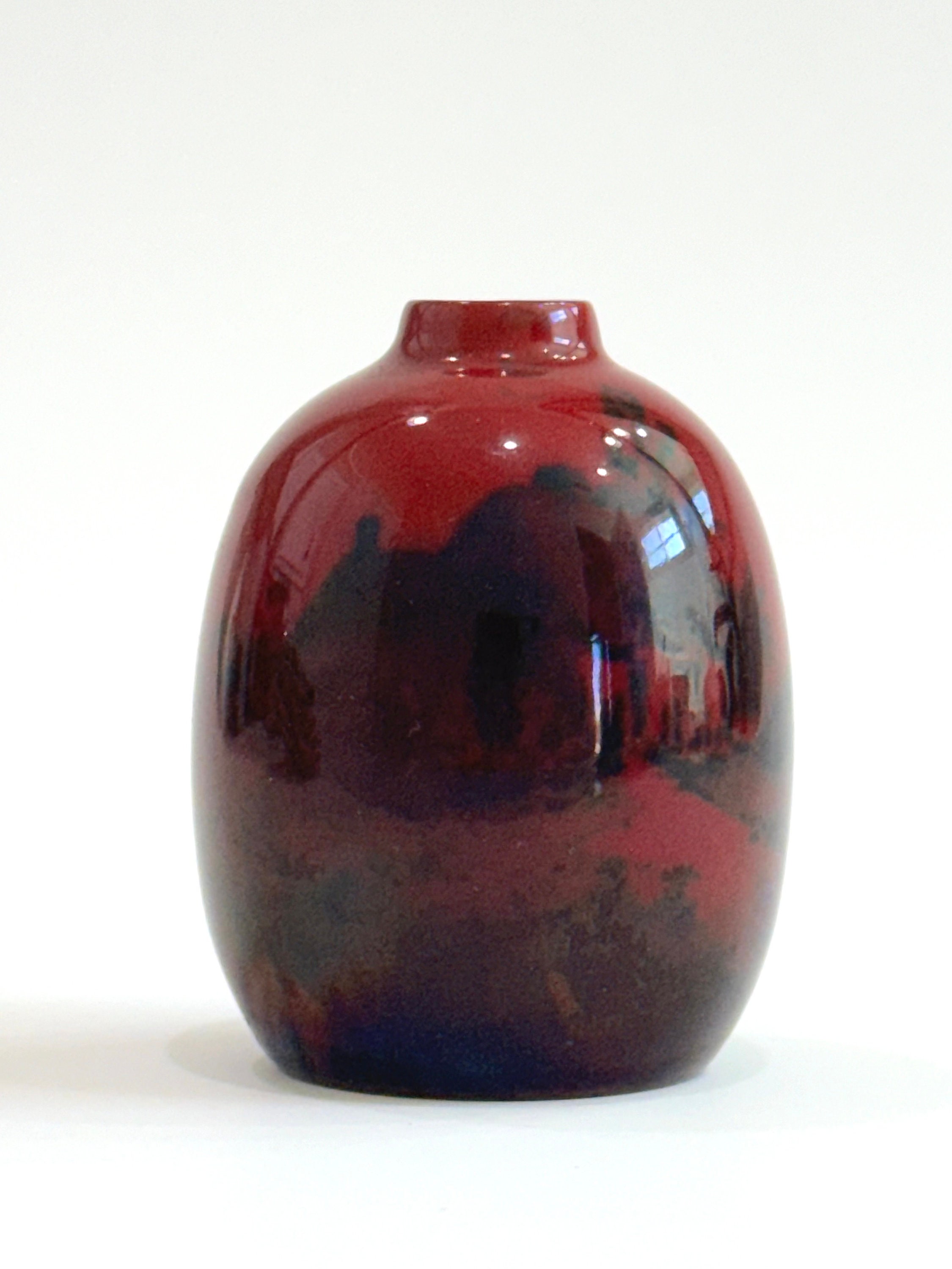 アンティーク ロイヤル ドルトン フランベ ミニチュア花瓶 風景画、2