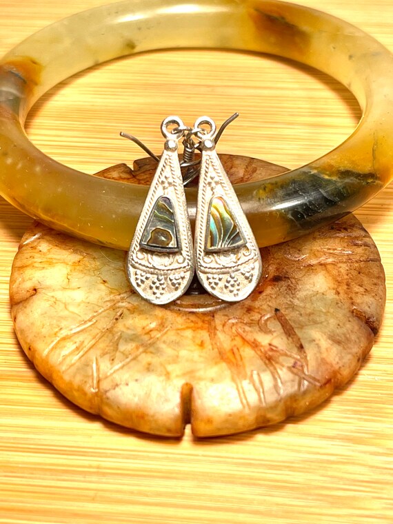 Handmade Sterling Silver .925 Abalone Shell Inlay 