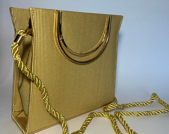BIJOUX Gold Conversion Handbag, Gold Braided Cord, Vintage NEW