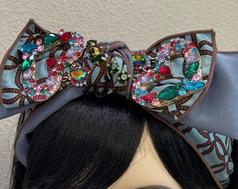 Baroque Rhinestone Heart Headband: Embellished Bow Hair  display picture 3