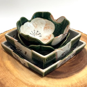 Juego Oribe Japones Para Servir 4 Piesas Ceramica