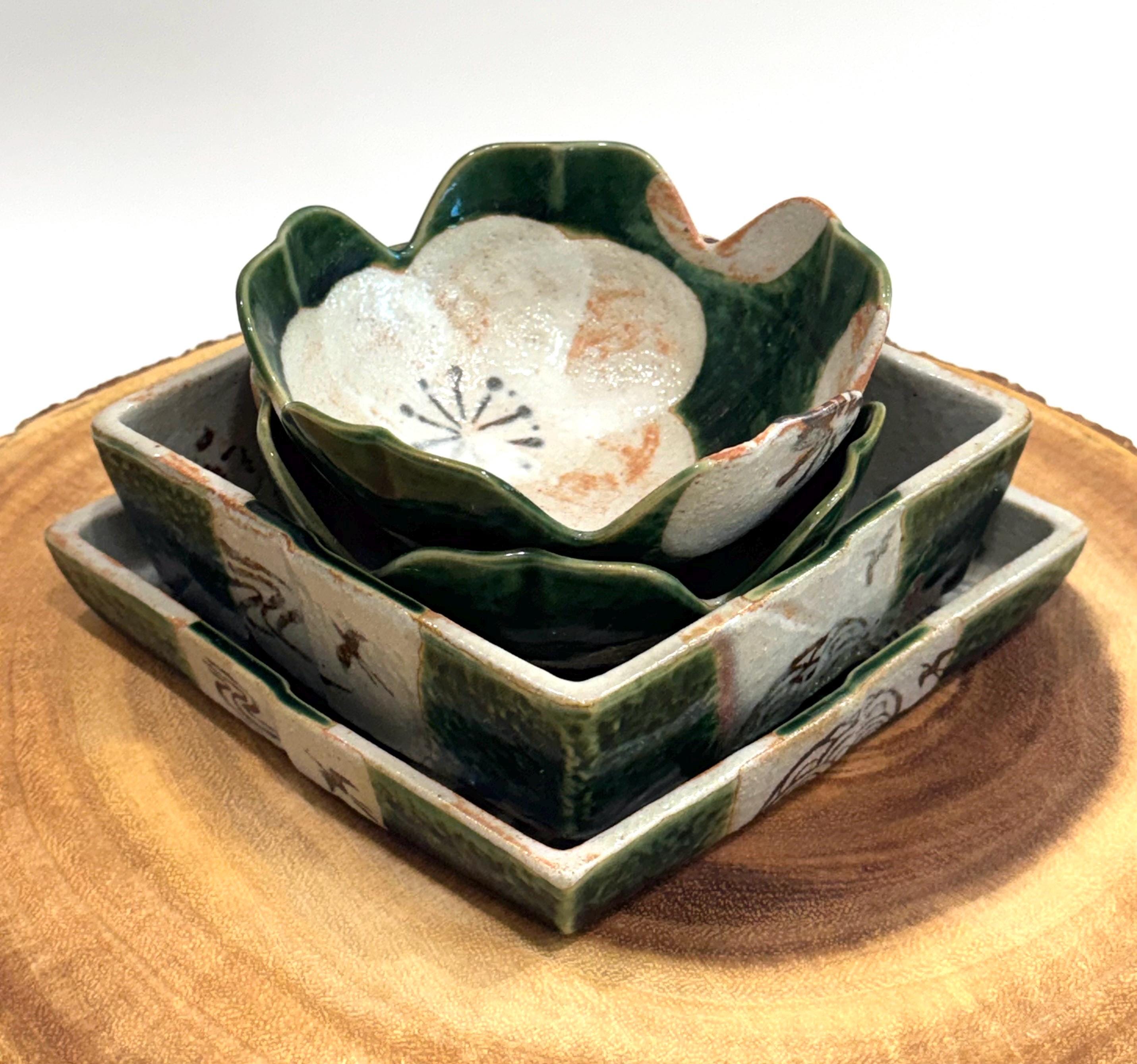 Japanese Green Glaze Antique Pottery - Etsy