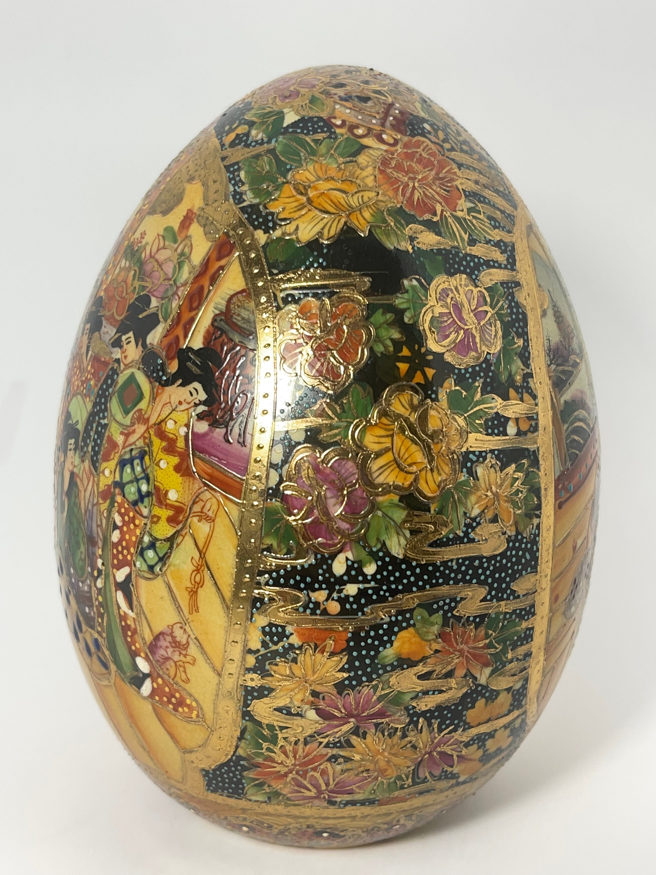SATSUMA Geisha Egg 7 Fine Ceramics Vintage Asian Art Etsy
