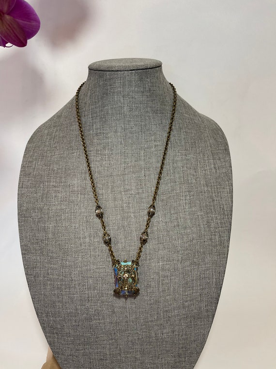 SWEET ROMANCE Iridescent Crystal Necklace with Cr… - image 2