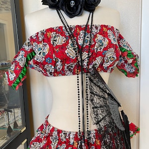 Dia De Los Muertos Lingerie Set, Day of The Dead with Accessories Included