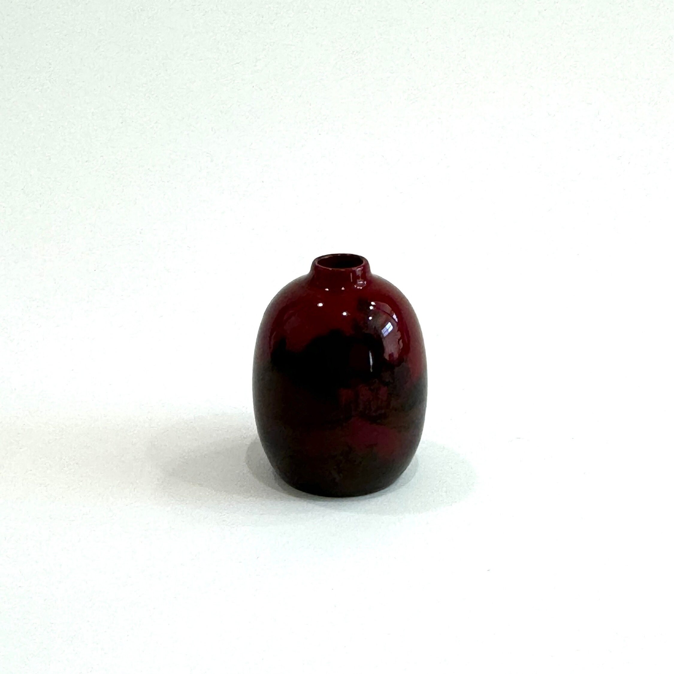 アンティーク ロイヤル ドルトン フランベ ミニチュア花瓶 風景画、2