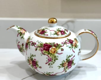 Vintage Royal Doulton Teapot, Ruby Celebration, Gifts for Teapot Collectors, Fine Porcelain, Estate Decor