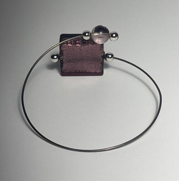 Purple Glass Wrap Bracelet, Vintage Jewelry - image 7
