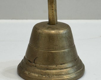 Petite cloche artisanale en laiton massif antique, carillons de collection, cloches Aura énergisant