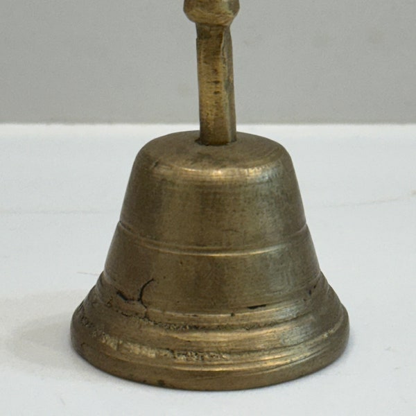 Small Antique Solid Brass Handcrafted Bell, Collectible Chimes, Energy Cleansing Aura Bells