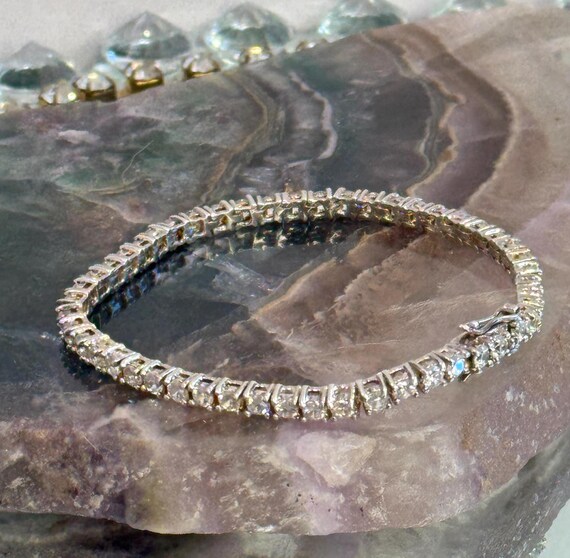 Vintage Women's Tennis Bracelet Sparkling CZ Sterling Silver Fine  Jewelry, Estate, Anniversary, Bridal Wedding, Gifts for Her