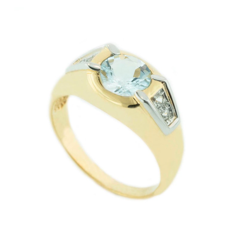 Mens Ring Blue Topaz Solitaire Ring Etsy Blue Topaz Ring Blue Topaz Ring