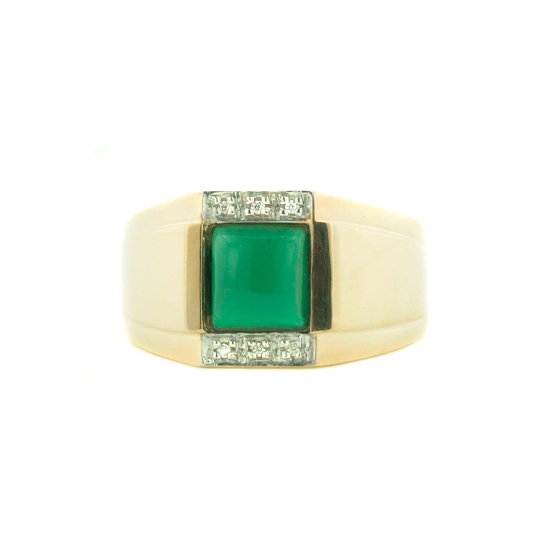 Mens Jade Ring 14k Gold Over Sterling Silver Etsy