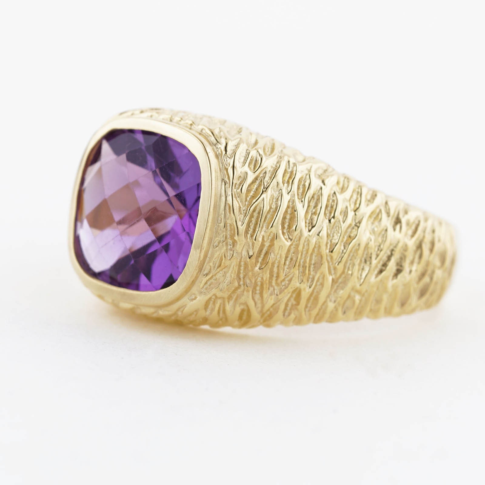 Amethyst Ring Mens Amethyst Ring Solid 14k Yellow Gold Over 925