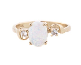 Opal Ring - Gold Ring - October Birthstone