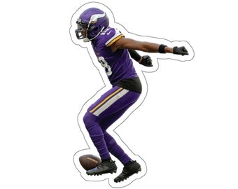 Justin Jefferson Griddy Sticker, Football Fan Sticker, Sports Decal, Laptop Sticker, Car Decal