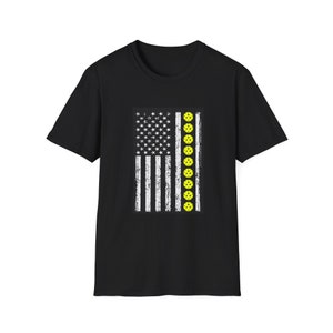 Pickleball American Flag T-Shirt, Patriotic Tee, Fit for All-Seasons, Sports Shirt, USA Pride, Gift for Pickleball Players