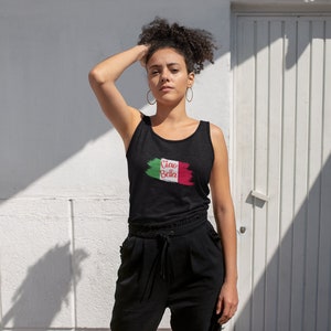Ciao Bella Italian Saying Racerback, Women&#39;s Bella Tank, Italian Gift, Italian Language, Fashionable Top