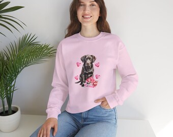 Labrador Retriever Valentine Sweatshirt | Lab Dog Sweatshirt | Labrador Mom Shirt | Labrador Sweatshirt | Valentine's Day Labrador Sweater