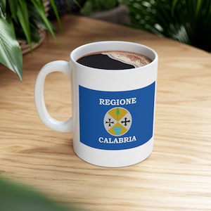 Reggio Calabria Italien Keramiktasse - Italienische Souvenir Kaffeetasse, Sammlerstück Italien Geschenk, Italien Reisen
