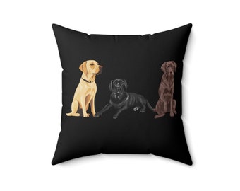 Cuscino con immagine di Labrador - Cuscino quadrato in poliestere filato, decorazione per la casa con Labrador Retriever, cuscino decorativo con immagine di Labrador