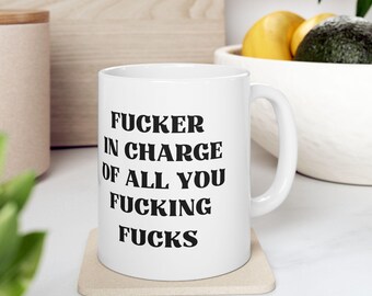 Funny Office Coffee Mug, Ceramic Mug, Boss Mug, Inappropriate Work Gift, Sarcastic Coworker Present, Swear Word Cup, Office Humor Drinkware